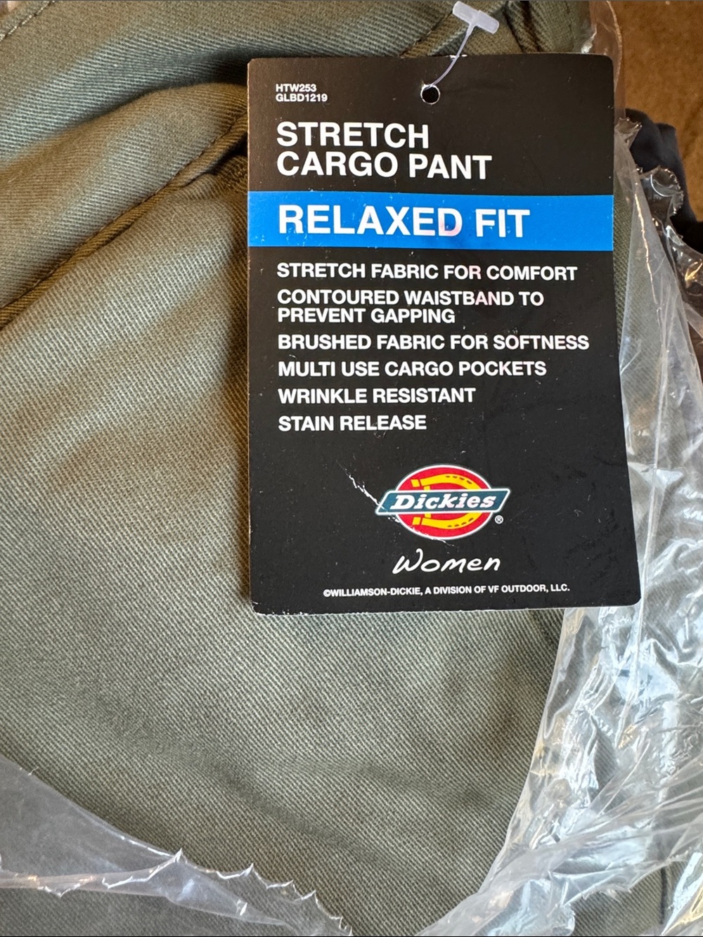 Dickies Olive Green Relaxed Stretch Cargo Pants